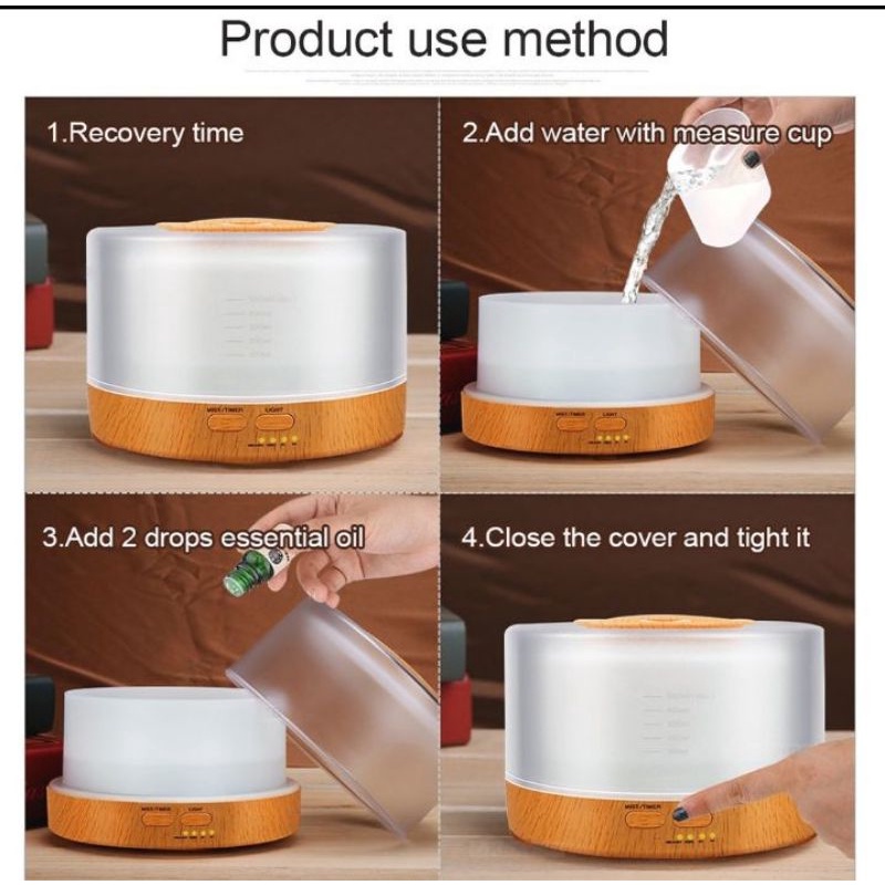 Taffware Air Humidifier Aromatherapy 7 Color 500 ml Remote - HUMI 2467