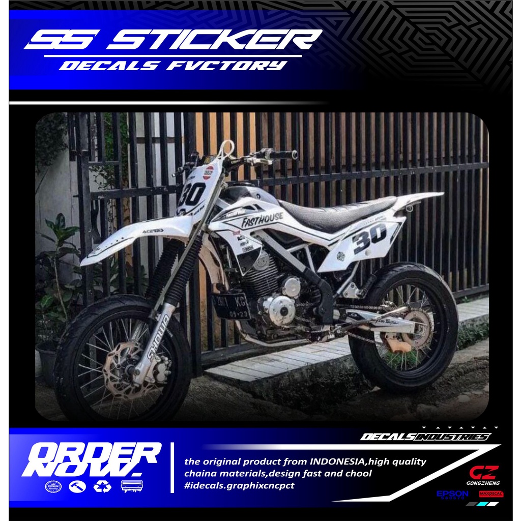 0069 decal stiker hijau stabilo print combinasi hitam klx bf ful body
