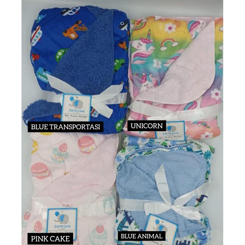 Selimut Bayi Double Fleece Tanpa Topi Selimut Just to you / Selimut Kolaco/ Selimut Carter