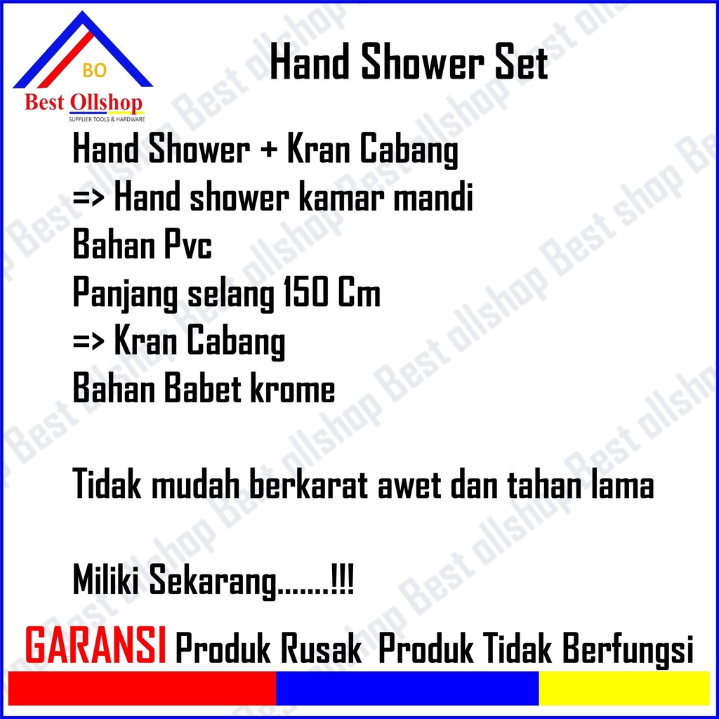 Paket Kran Keran Cabang Hand Shower Mandi Sprai Bidet Shower Kamar Mandi 1 Set