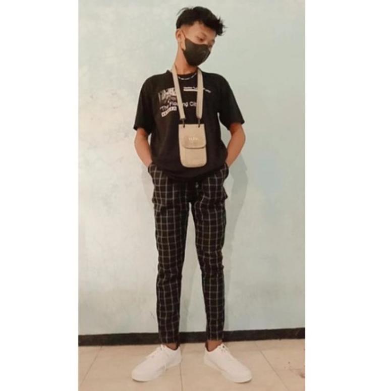 CELANA TARTAN PANJANG PRIA DEWASA KOTAK KOTAK SLIM FIT RIP PINGGANG KOLOR | AN14 –GGR.18Oc22r