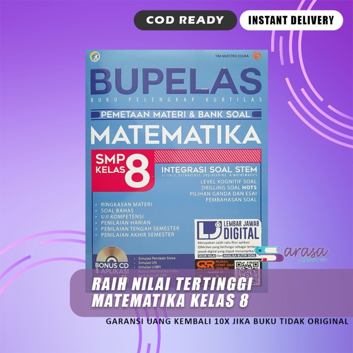 

✨COD✨ BUKU SOAL : BUPELAS PEMETAAN MATERI & BANK SOAL MATEMATIKA SMP KELAS 8