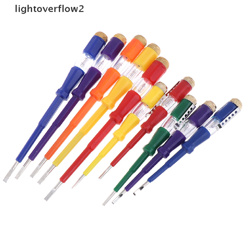 (lightoverflow2) Obeng tester Arus Listrik 220v Anti Air Dengan Lampu Indikator