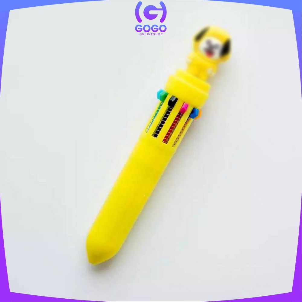 GOGO-A13 PENA BANGTAN BOYS Pulpen Kartun 10 Warna Pen Warna Warni Bolpoin Karakter Lucu