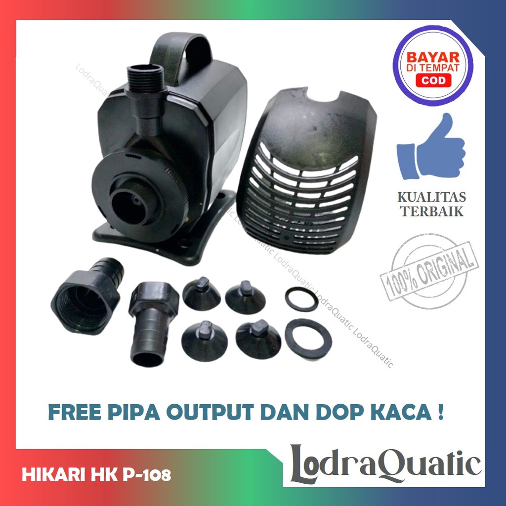 PROMO MURAH HIKARI HK-P 108 POMPA KOLAM IKAN HIKARI HK-P 108 NAIK 5,5 METER POMPA 6200 LITER PER JAM POMPA AIR HIDROPONIK POMPA KOLAM KECIL POMPA AQUARIUM BESAR FILTER AQUARIUM FILTER KOLAM IKAN KOI FILTER POMPA AIR LAUT MARINE