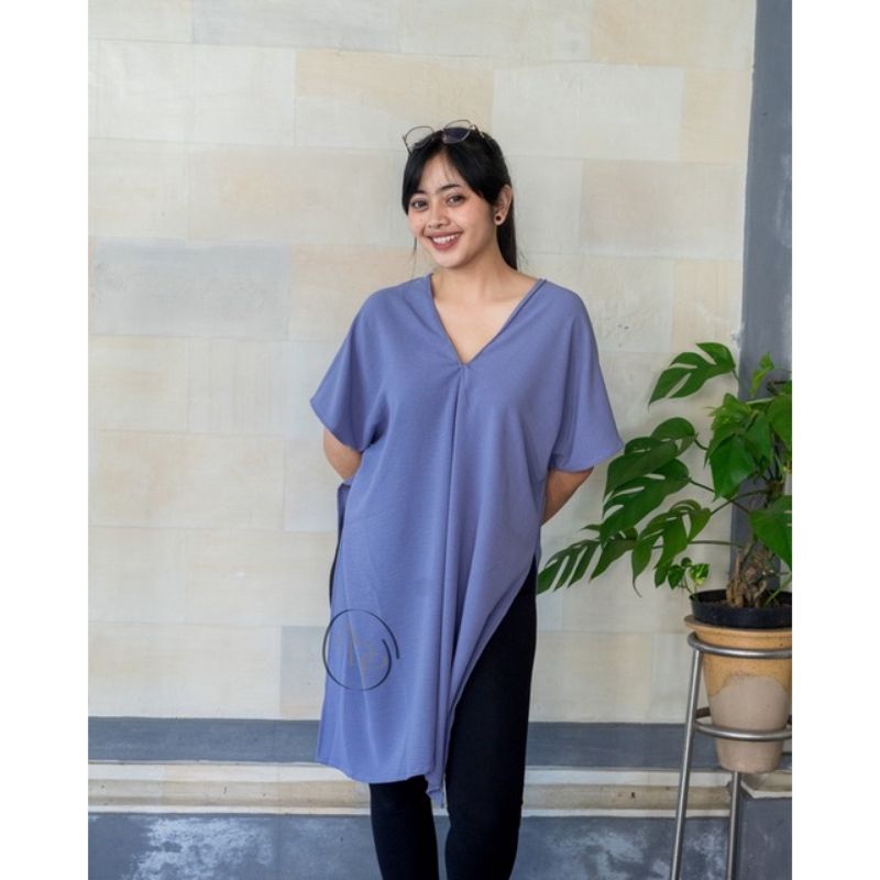 NAGITA LONG SQUARE AIRFLOW CRINKLE BLOUSE JUMBO LD 130 WARNA BANYAK ATASAN BIG SIZE WANITA OVERSIZED