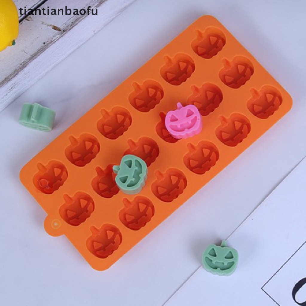 [tiantianbaofu] 18 Holes Mini Halloween Silicone Pumpkin Mold for Thanksgiving Pumpkin Chocolate Gummies Candy Christmas Candy Cake Decoration