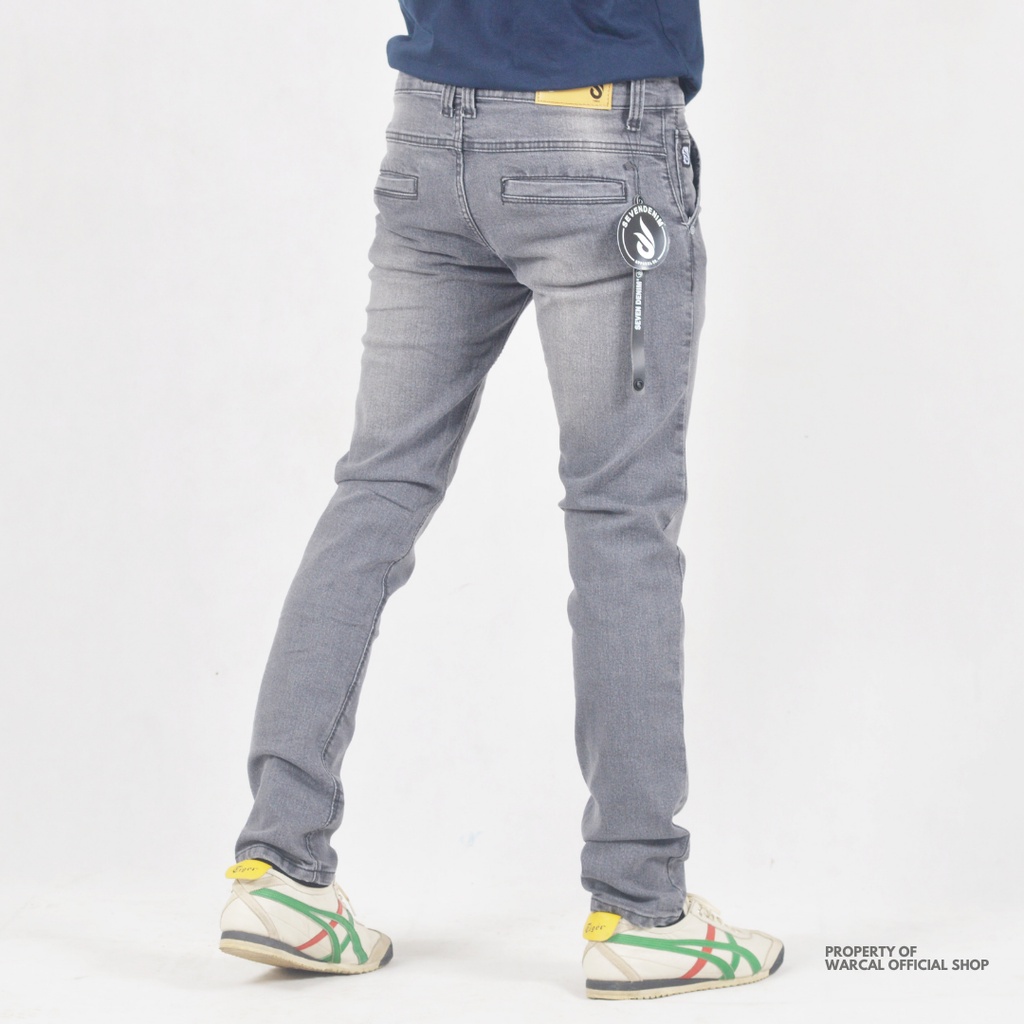 Celana Panjang Jeans Saku Bobok Abu Scrup Model Chino Strecth