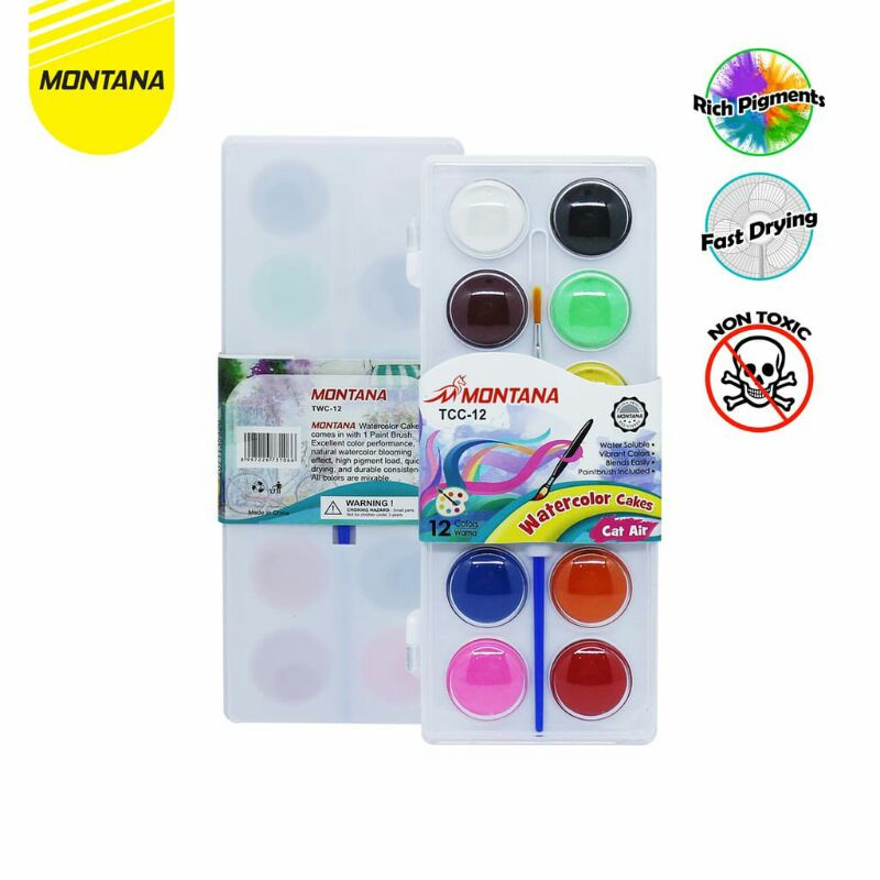 

Cat Air | WaterColor Cakes 12 Warna Montana TCC-12
