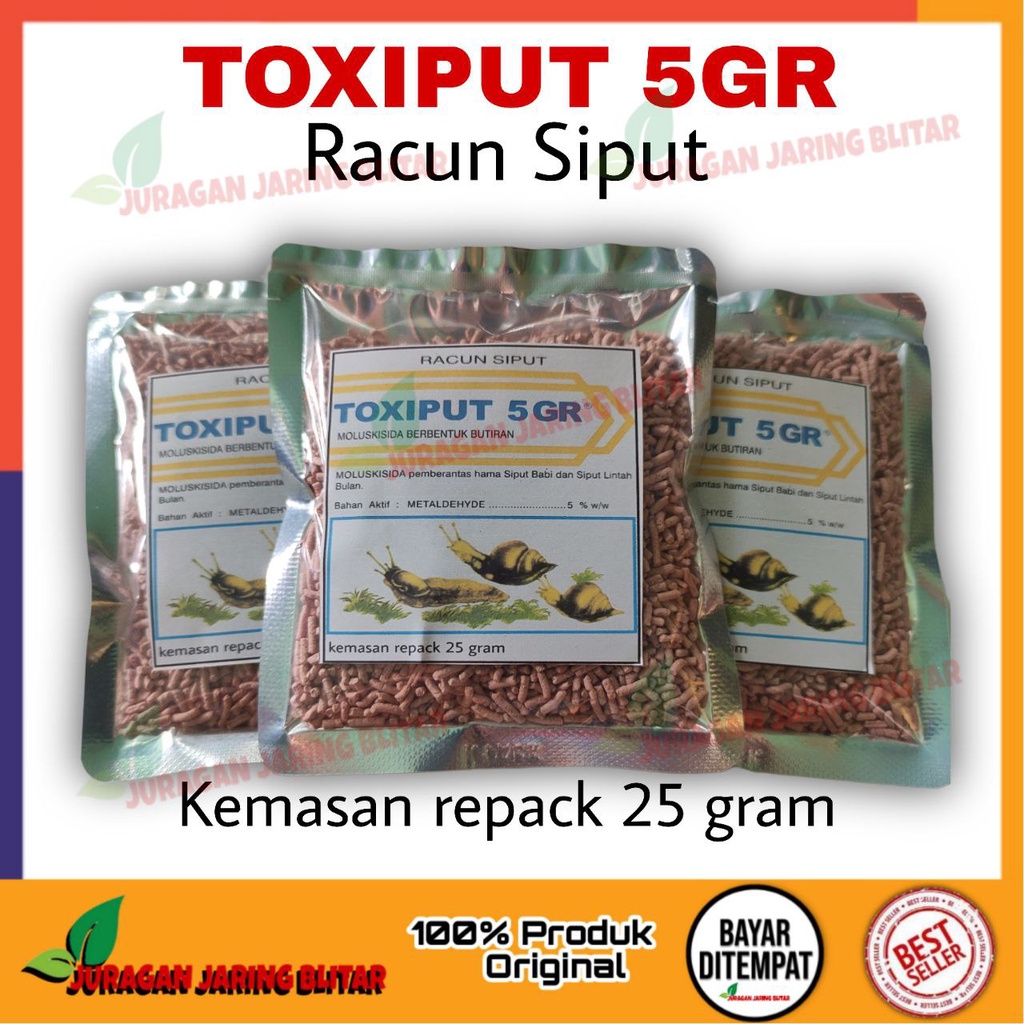 Toxiput moluskisida repack 25 gr pembasmi siput tanaman hama siput racun siput