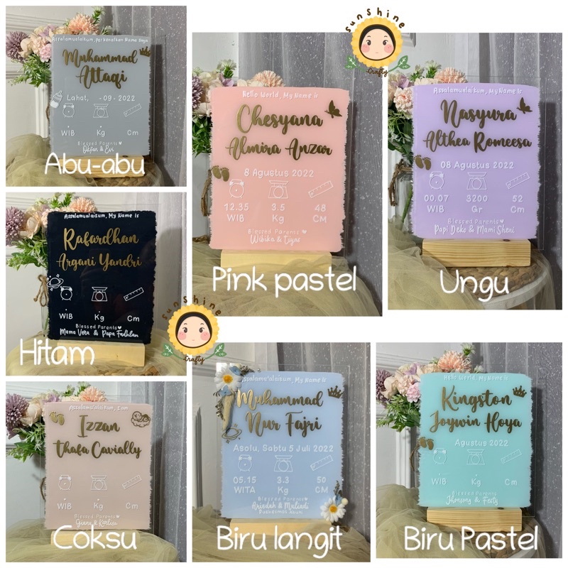 HOSPITAL BOARD BULAT / PAPAN NAMA BAYI BULAT / HOSPITAL BOARD ROUND / Papan Nama Bayi Newborn / SUNSHINE CRAFTY