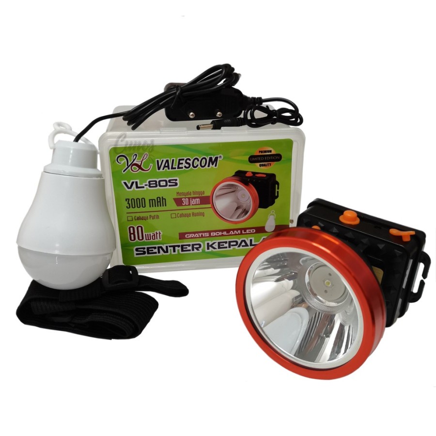 COD SENTER KEPALA VALESCOM 80 WATT PLUS LAMPU LED CAHAYA PUTIH VL-80S