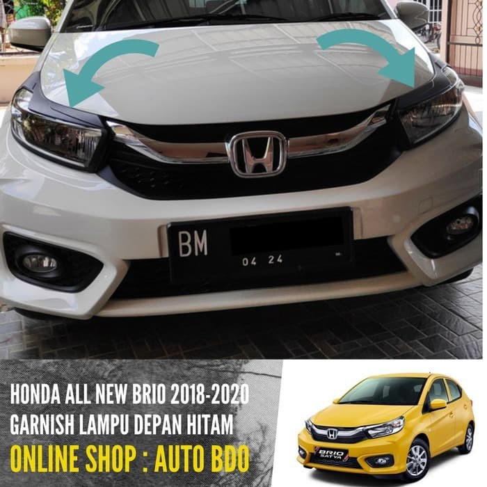 [COD] Garnish Garnis Lampu Depan All New Brio 2018 Hitam / Perlengkapan Variasi Mobil Murah / Akseso