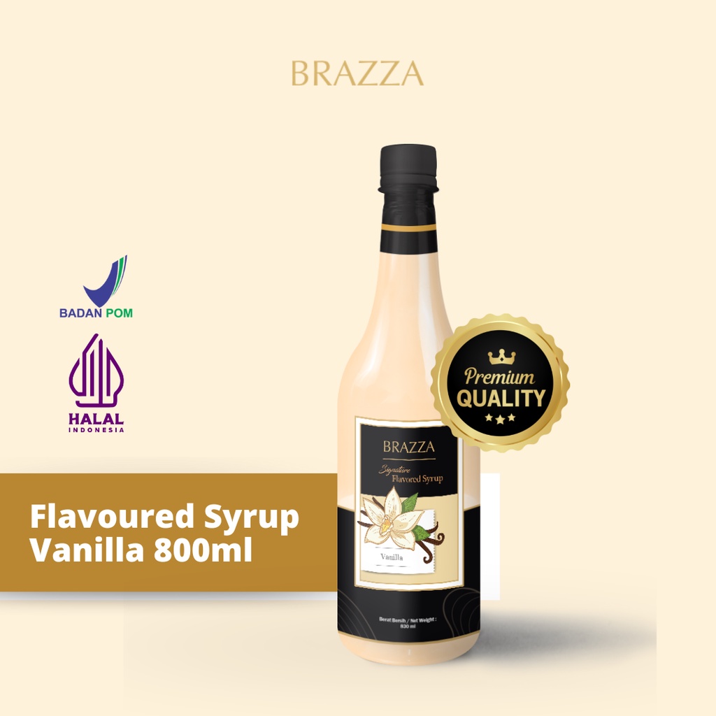 

Flavoured Syrup Vanilla 800ml - Brazza Sirup Rasa Vanilla