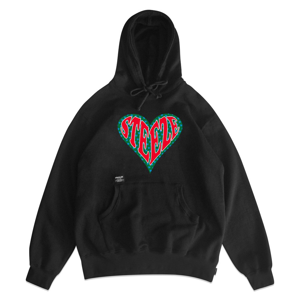 STEEZE.LTD - LOVE PULLOVER HOODIE BLACK