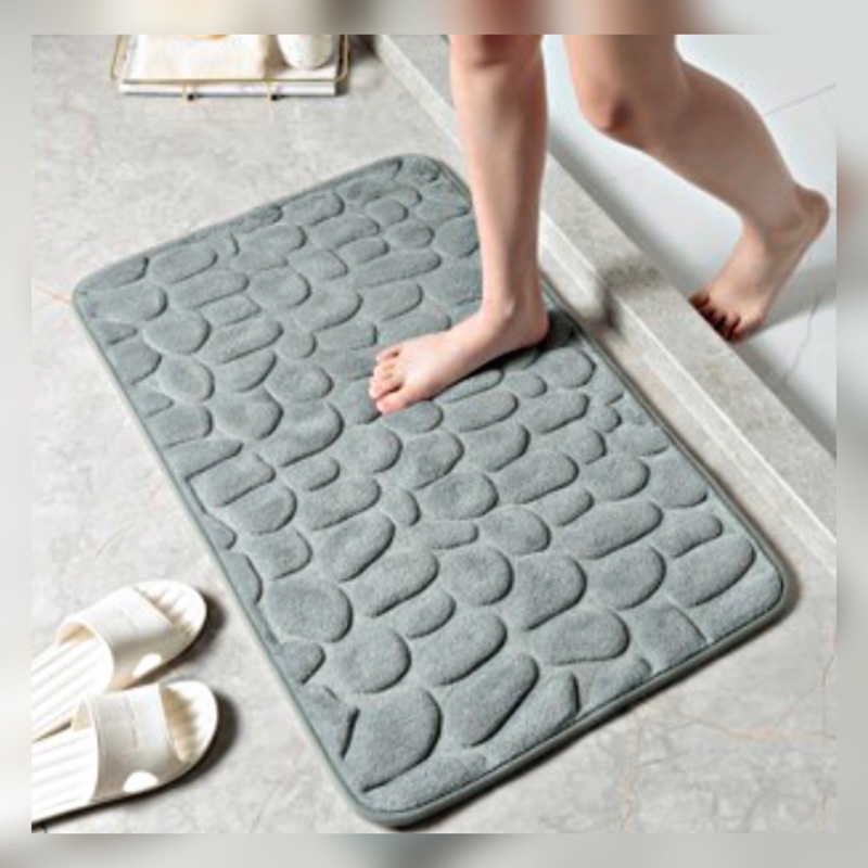 Keset Kaki Motif Batu / Keset Cantik / Keset Batu Bahan Memory Foam