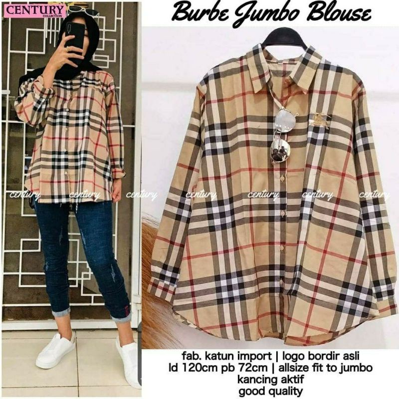 Burbe Jumbo Blouse, BLOUSE JUMBO WANITA CANTIK MODIS FIT XXXL LD 122 BAHAN KATUN IMPORT MIX BORDIR TERMURAH OVERSIZE