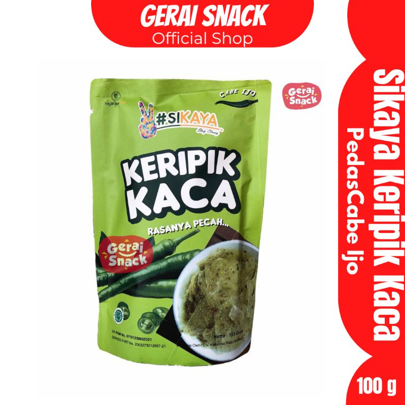 Keripik Kaca Sikaya Rasa Pedas Cabe Ijo Best Seller Bumbu Tebal (100g)