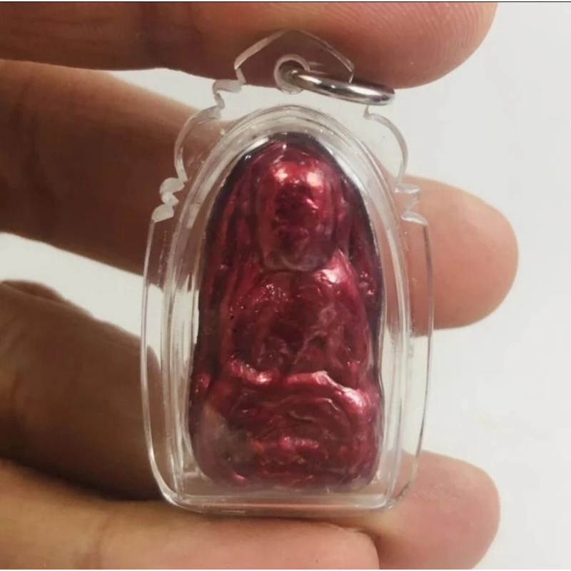 Suriyan Racha Red Natural Phra Lp Thuad leklai Lp Somporn Pendant Thai