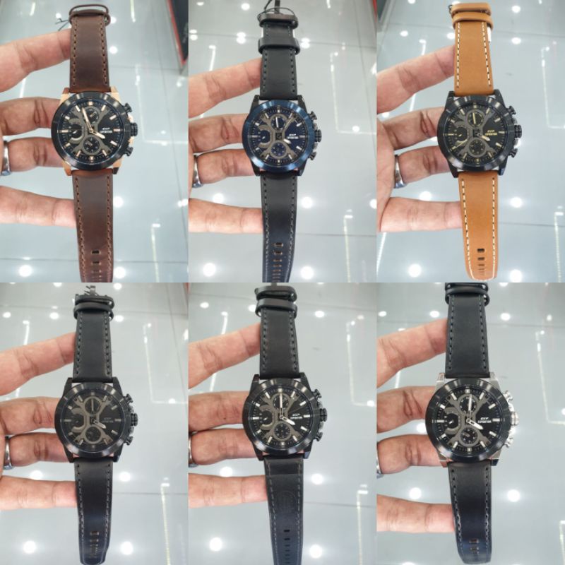 Jam Tangan Expedition 6829 Exp 6829 EXP 6829 E 6829 E6829 Men tali Kulit Mesin Baterai Original 4,6c