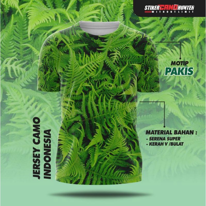 baju camo lengan pendek new motip pakis
