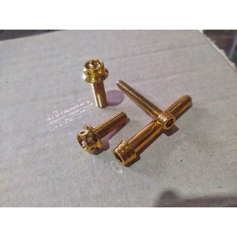 BAUT PROBOLT KERUCUT SET BREKET KALIPER MONOBLOK NISSIN BREMBO BAUT KALIPER NISSIN BREMBO BAUT BREKE