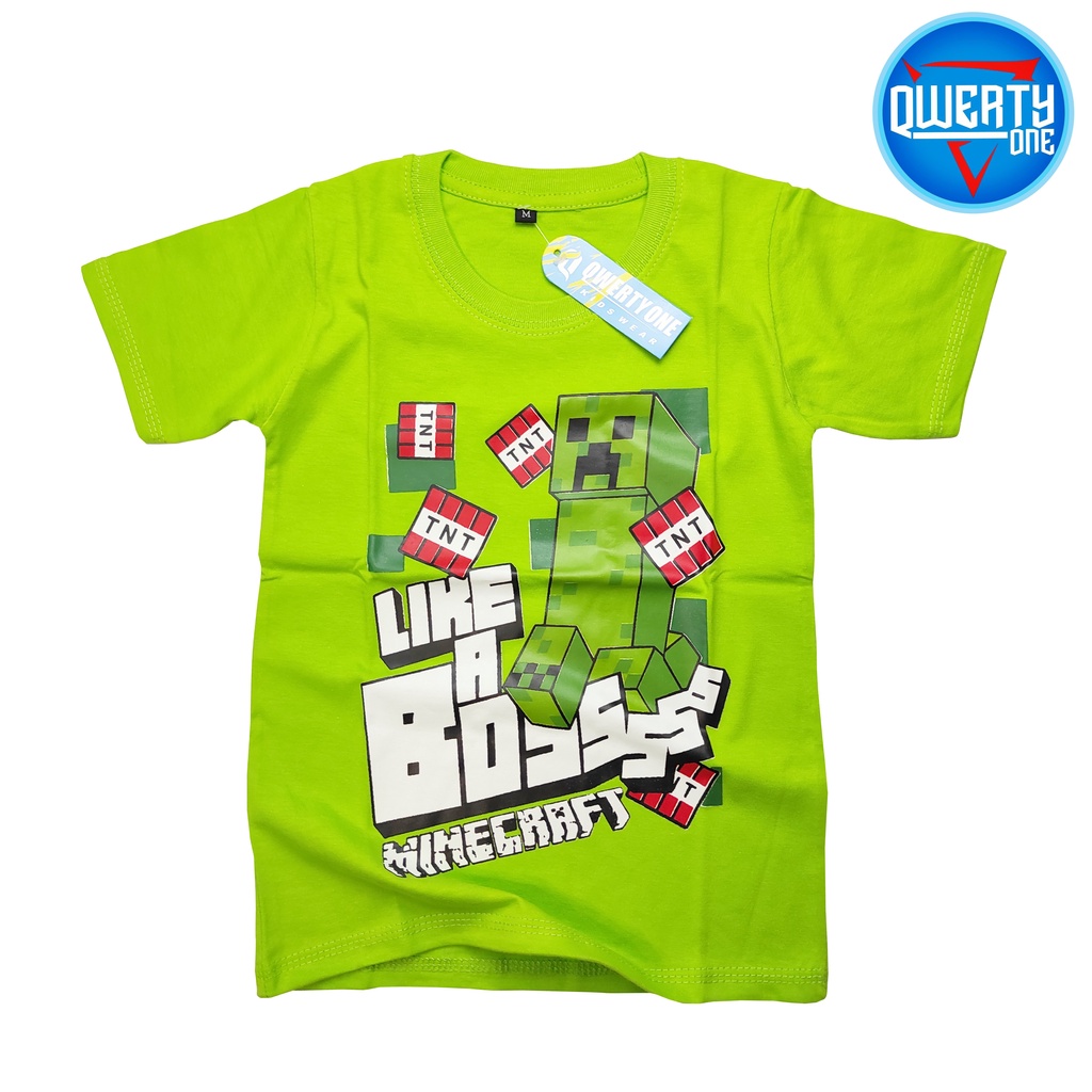 Kaos Distro Anak Laki-Laki Perempuan Minecraft Series 1-12 Tahun