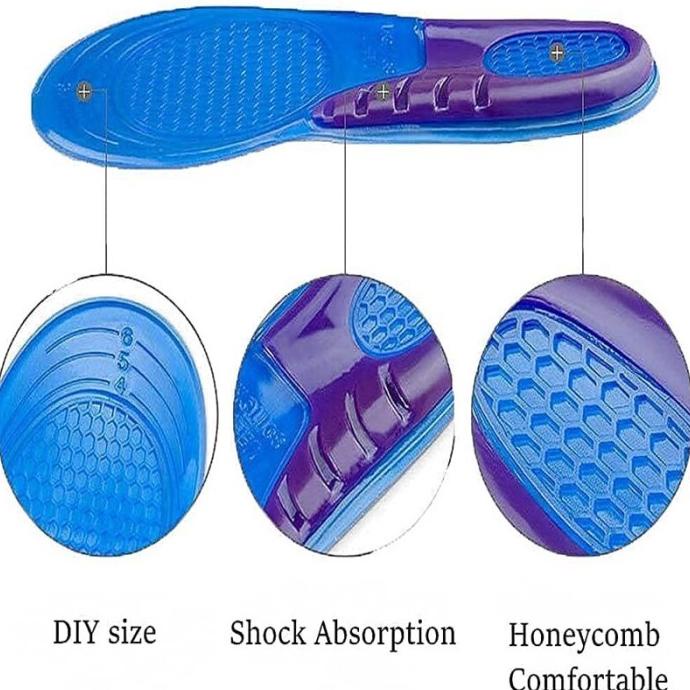 [BAYAR DI TEMPAT] 1 Pasang Insole Sepatu Gel Orthotic Arch Shock Anti Sakit dan Pegel - Insole Sepatu PRIA