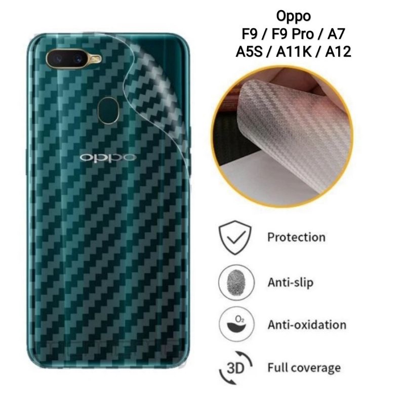 Antigores Skin Carbon Oppo F9 / F9 Pro / A7 / A5S / A11K / A12