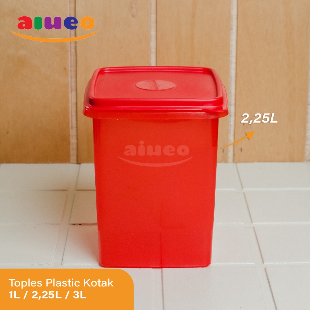 Toples Plastik Serbaguna Kotak Set 3 Pcs - Toples Plastik Kotak - Toples Bumbu Serbaguna - Toples Kerupuk