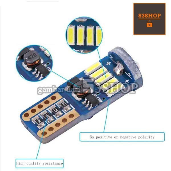 Lampu Led T10 Canbus 15 Titik 15SMD Superbright Sein Senja Plat Plafon