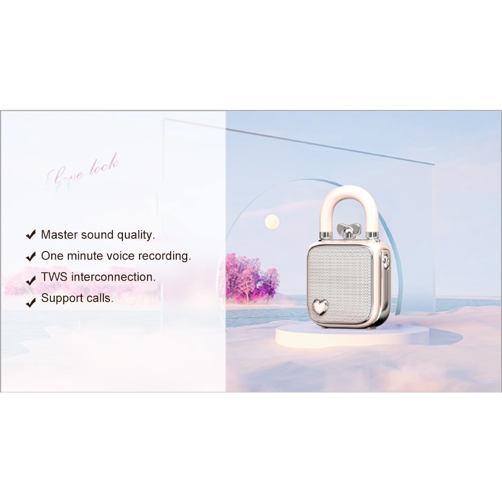 Original Divoom Lovelock Mini Portable Wireless Bluetooth Speaker,With Recording,Tws Connection,Unique Gift