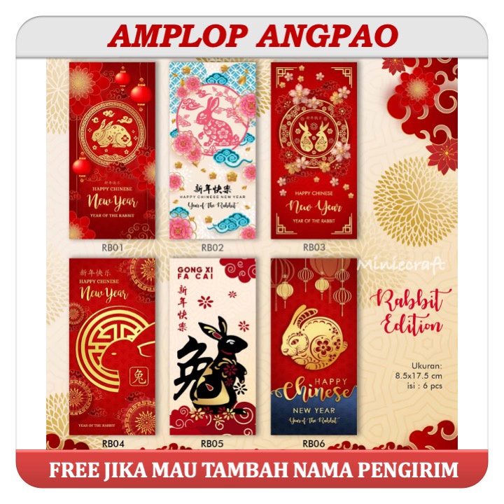 

AMPLOP ANGPAO IMLEK SHIO KELINCI MODEL PANJANG ANGPAU SINCIA