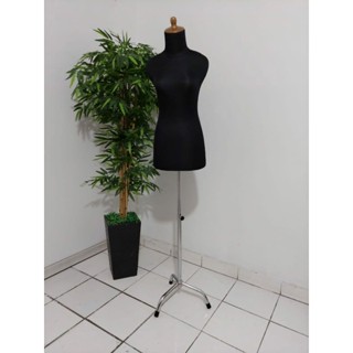 Jual patung setengah badan kain cream/hitam plus kaki besi cakar