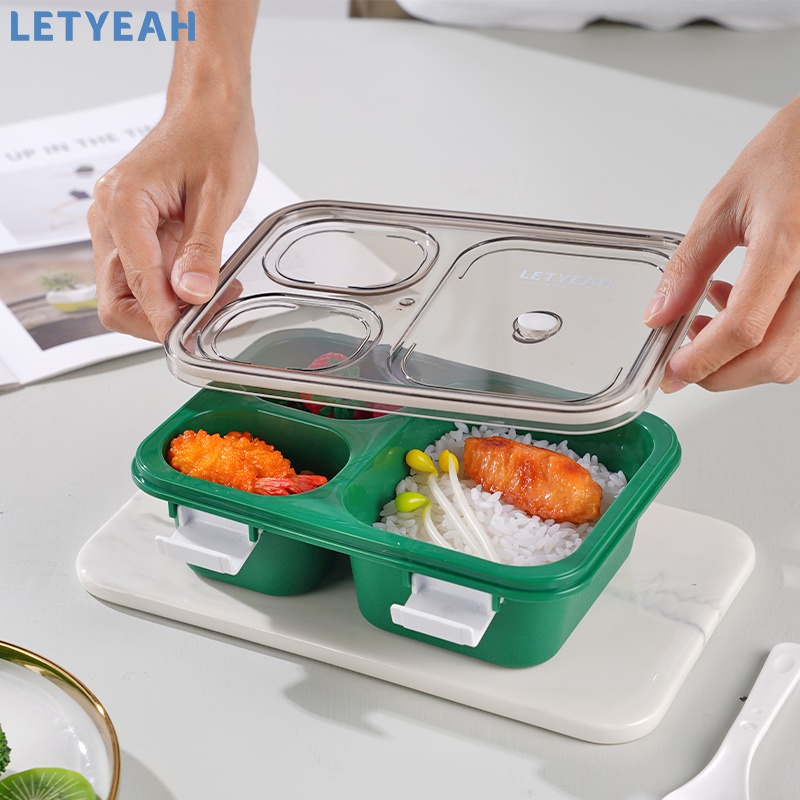 letyeah Lunch box anak /850ml kotak makan anti tumpah /tempat makan 3 grid /BPA free