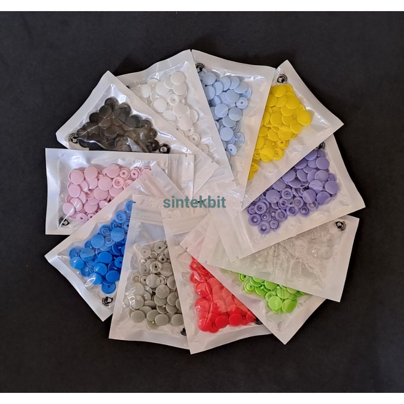 Kancing Snap/Jepret plastik merk KAM ukuran T5 (12.4mm)