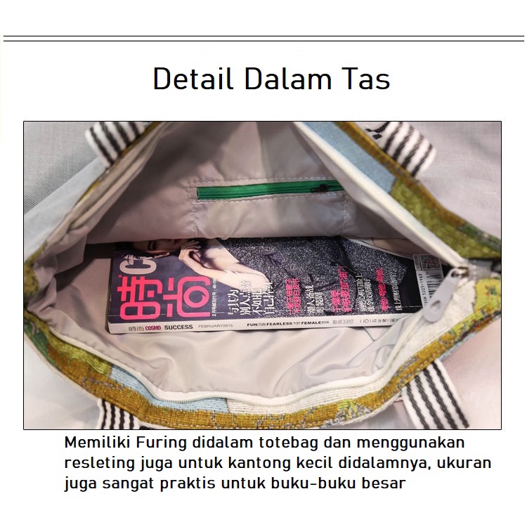 TB135 - Totebag Resleting Totebag Wanita Totebag Aesthetic Tas Belanja Tote Bag Totebag Kanvas