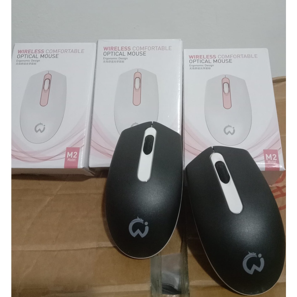 promo mouse usb wireles murah model m2 silent mouse