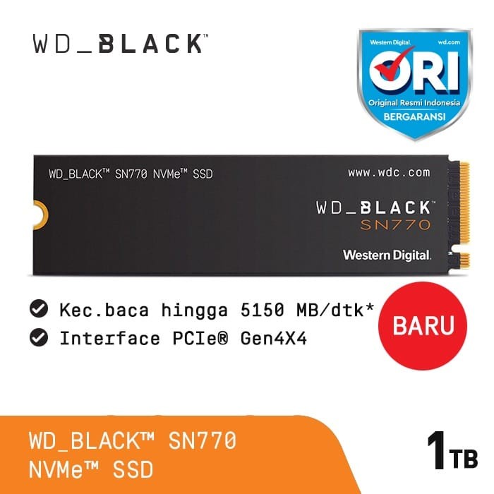 SSD WD Black SN770 1TB | PCIe 4.0 SSD M.2 NVMe PCIe GEN 4