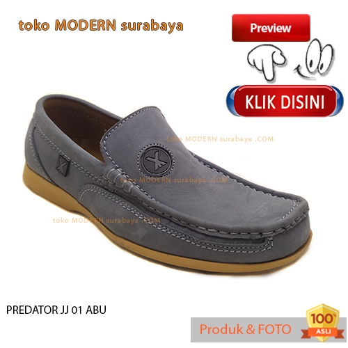 Sepatu pria sekolah kerja casual slip on kulit loafers PREDATOR JJ 01