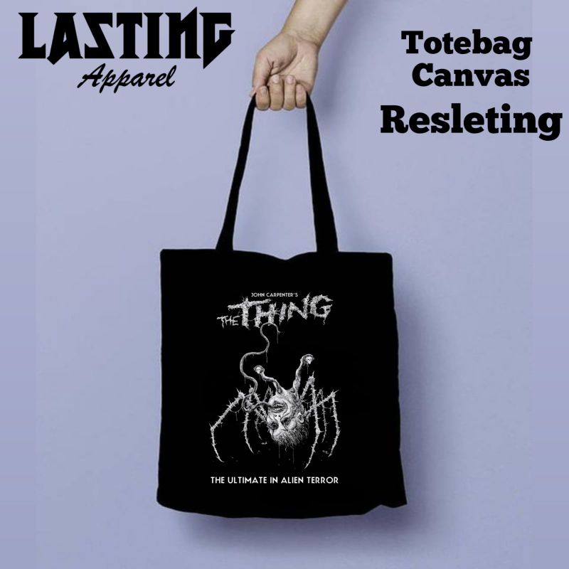 Totebag The Thing - Horor Movie| Tote Bag Tas Jinjing Pria Wanita Resleting Distro Horor Movie Film 
