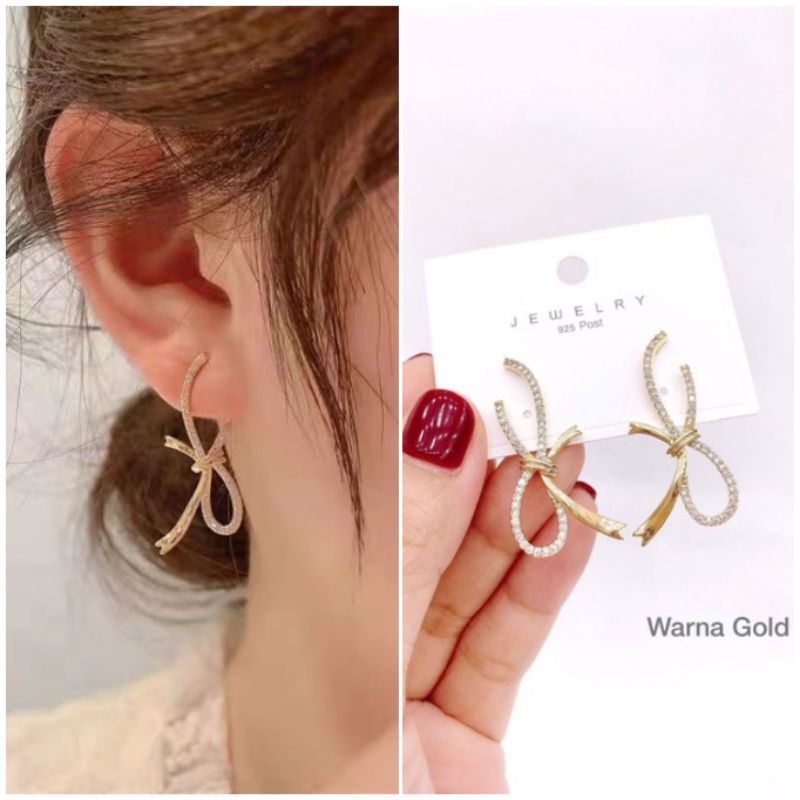 Anting Silver925 Perak 9 Mata Kilau Platgold anting silver Anti Karat anti alergi anting zircon premium 04