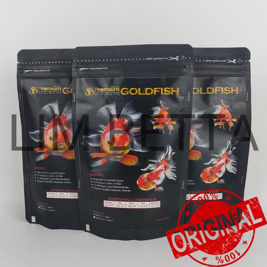 PREMIUM 88 GOLDFISH 1 MM / PELLET KOKI 100 GRAM / MAKANAN KOKI