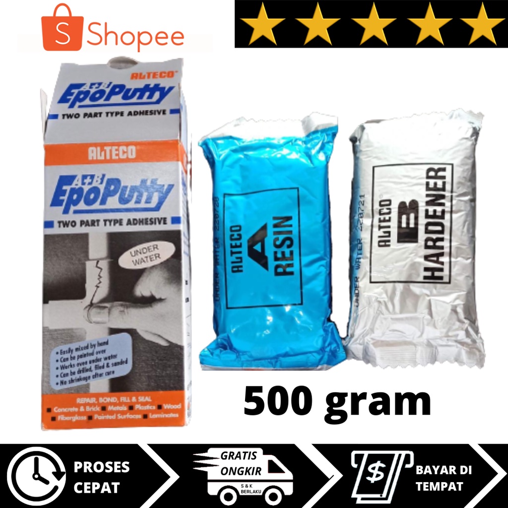 

ORIGINAL Lem Epo Putty ALTECO Lem porting 500gr 500 gram Lem Epoxy 500gr 500 gram