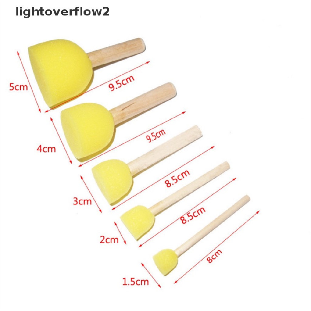 (lightoverflow2) Set Kuas Spons Bulat Untuk Melukis DIY