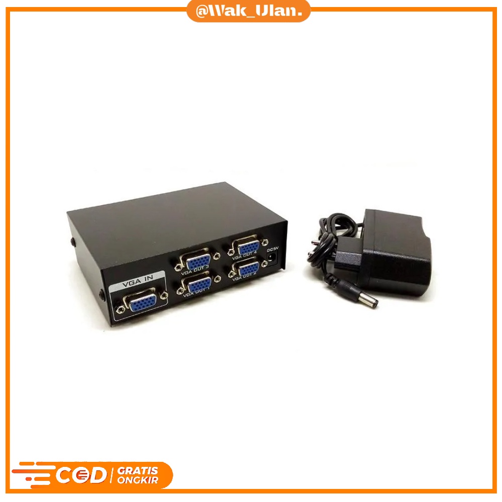 Spliter Spilitter Pembagi Display Switch VGA Input 1 To Output 4 port LCD LED Plasma Monitor