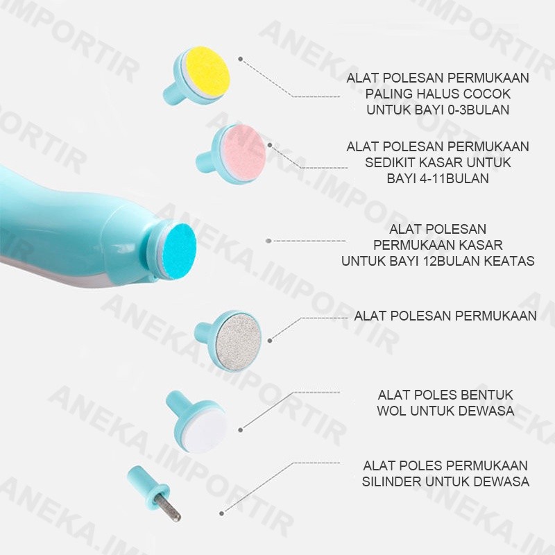 Gunting Kuku Elektrik Bayi &amp; Dewasa Electric baby Nail Trimmer Manicure Set alat potong kuku bayi