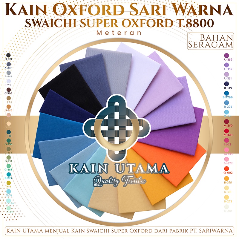 Kain Utama Kain Oxford Sari Warna Sariwarna Swaichi Lebar 115 cm Eceran Meteran