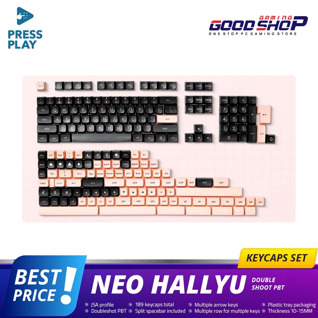 PressPlay NEO HALLYU JSA Doubleshot PBT Keycaps Keycap Set