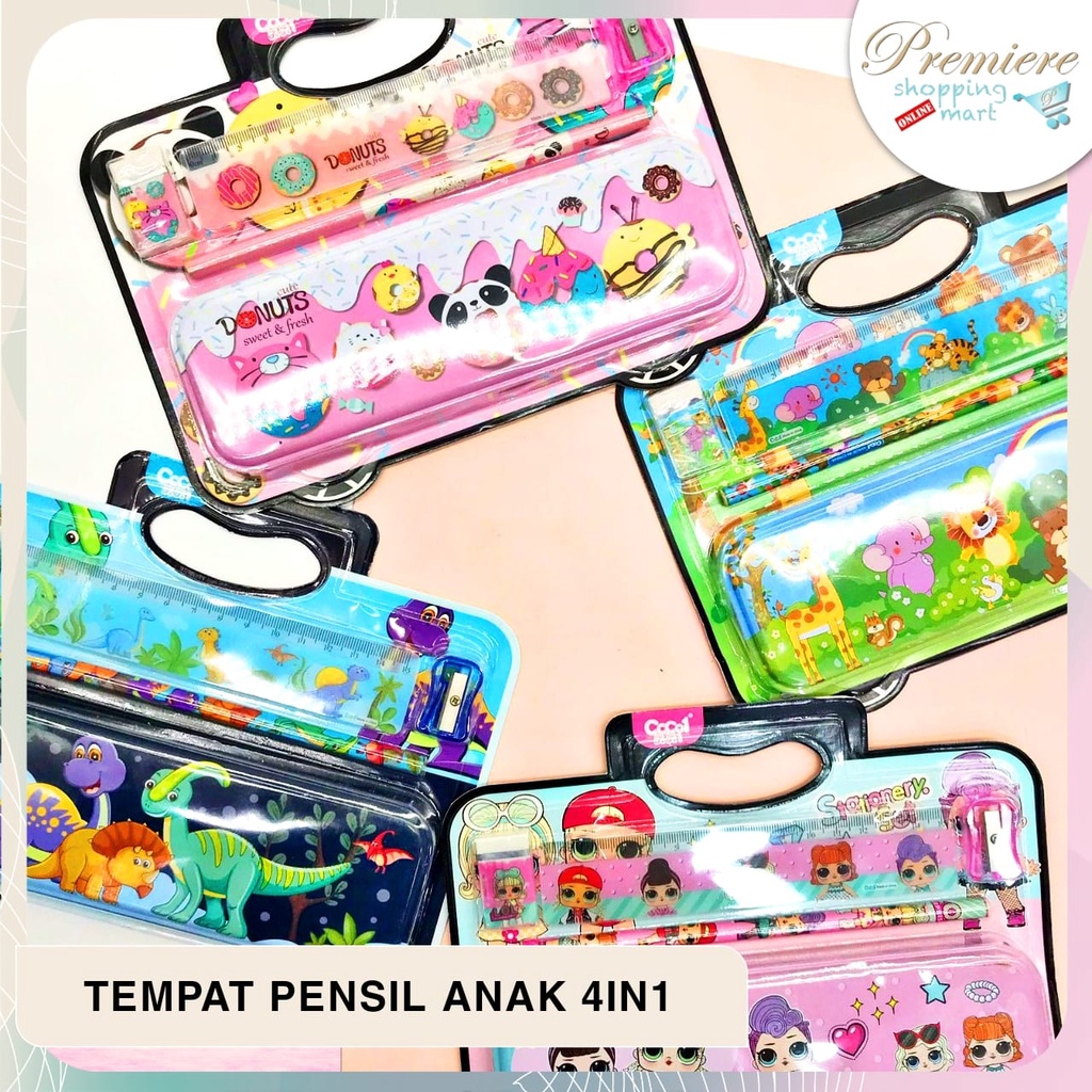 

Set Perlengkapan Alat Tulis Sekolah 4In1 Karakter Lucu Mini Stationary